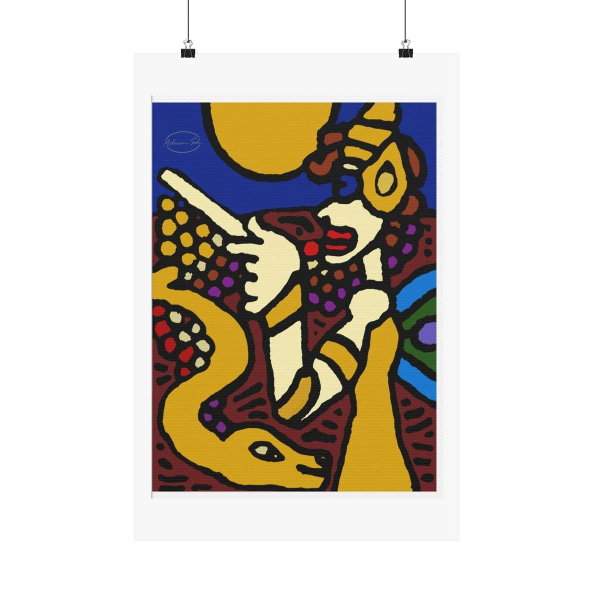 The golden snake being blessed by the fairy Matte Poster Vertical (Large)