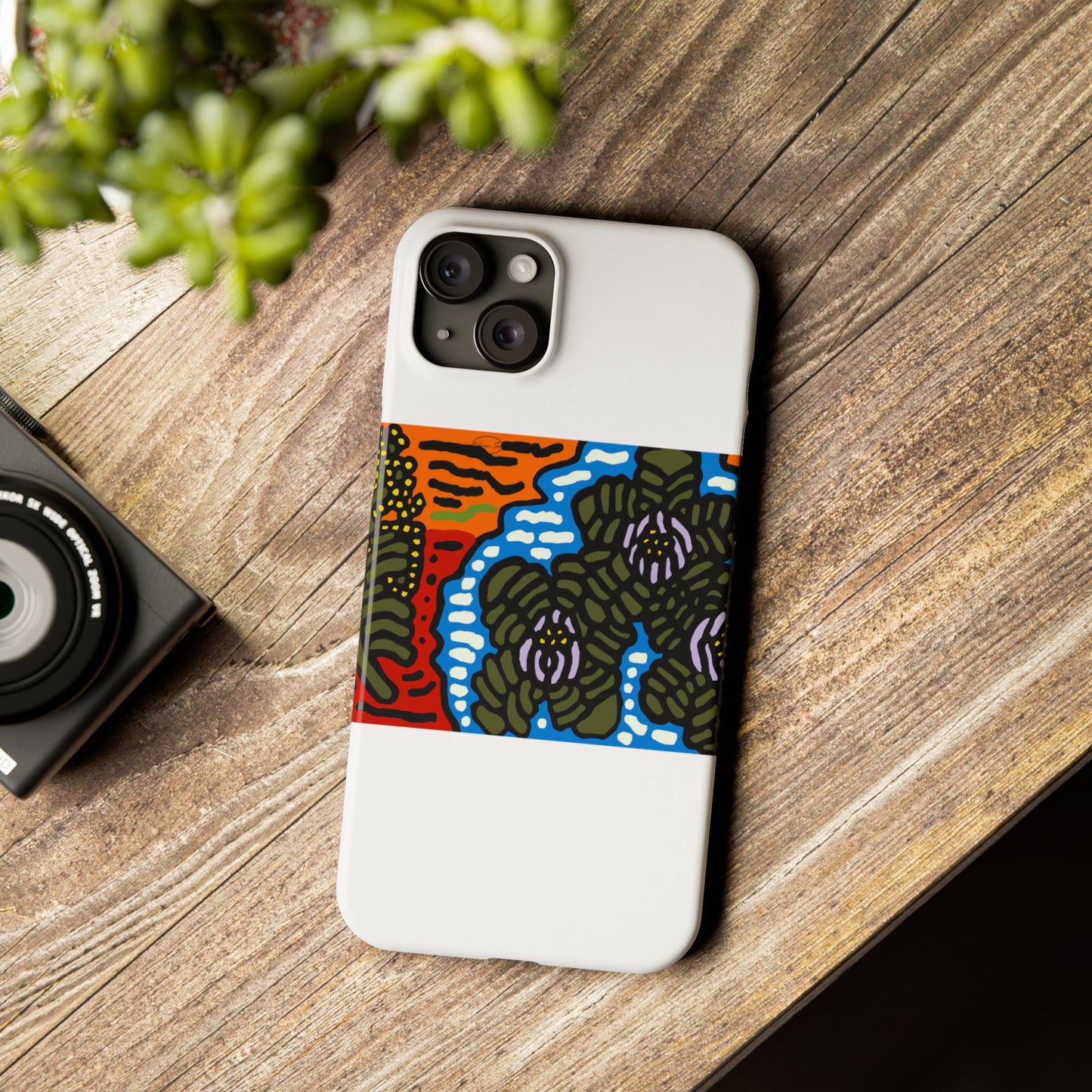 The Sri Lankan water lilies meets the Australian wattle Slim Phone Case
