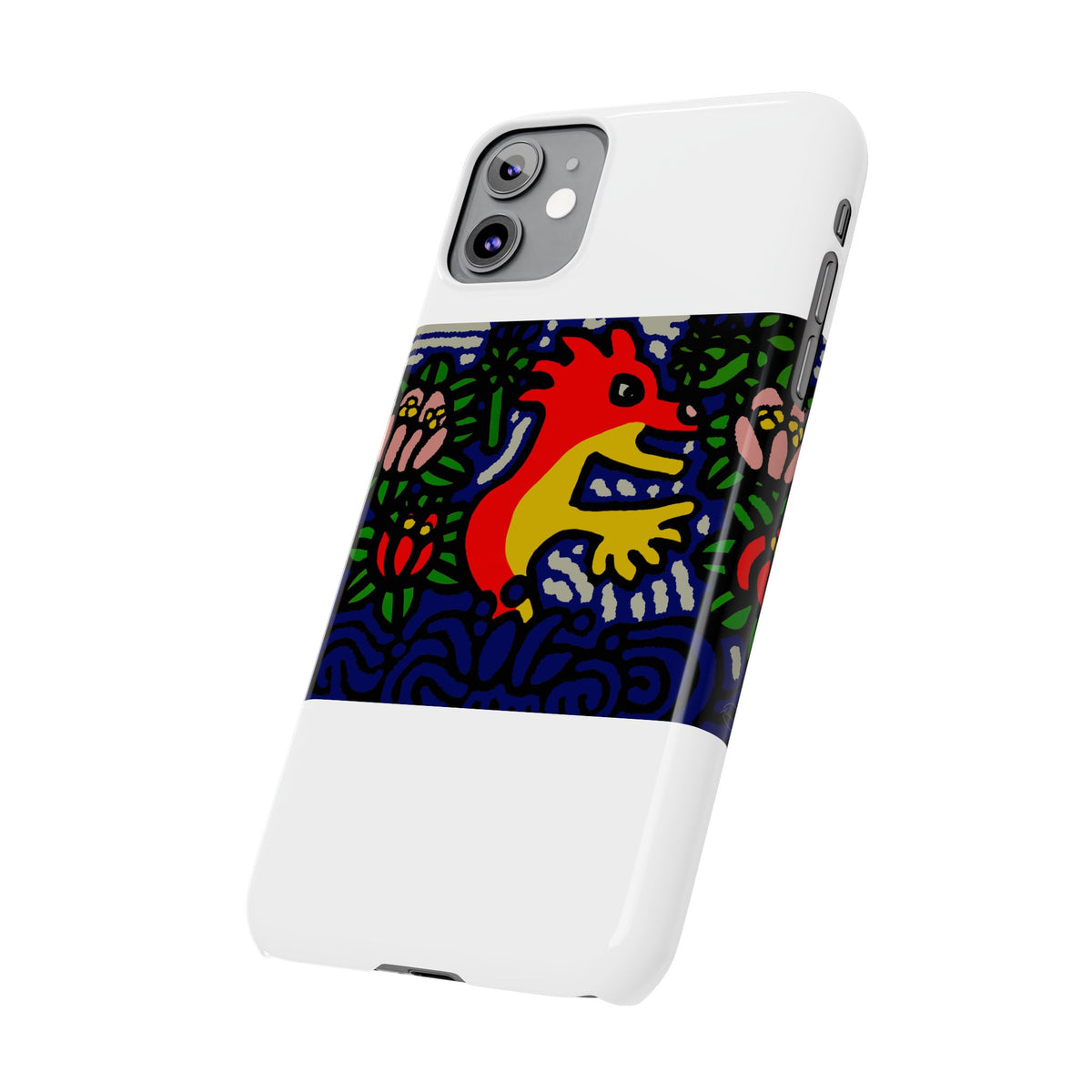 Breaking through the surface of a lotus pond Slim Phone Case