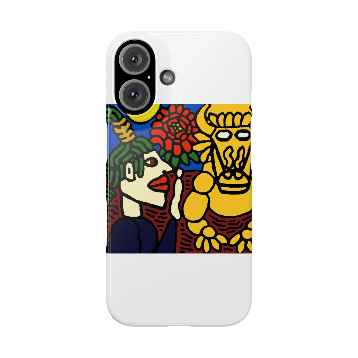 The warrior hailing the mighty golden dragon Slim Phone Case