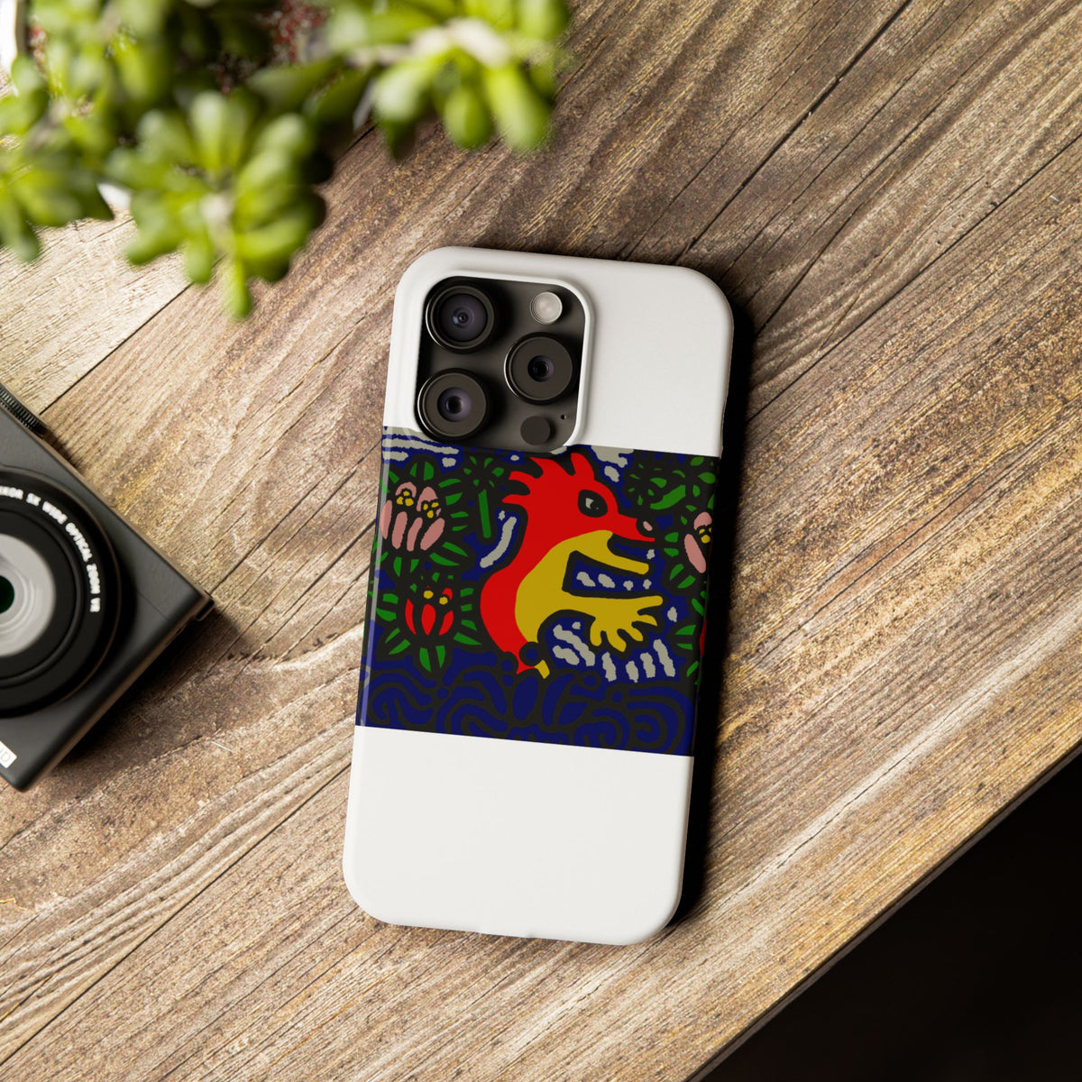 Breaking through the surface of a lotus pond Slim Phone Case