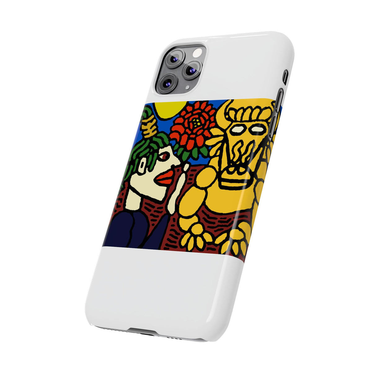 The warrior hailing the mighty golden dragon Slim Phone Case