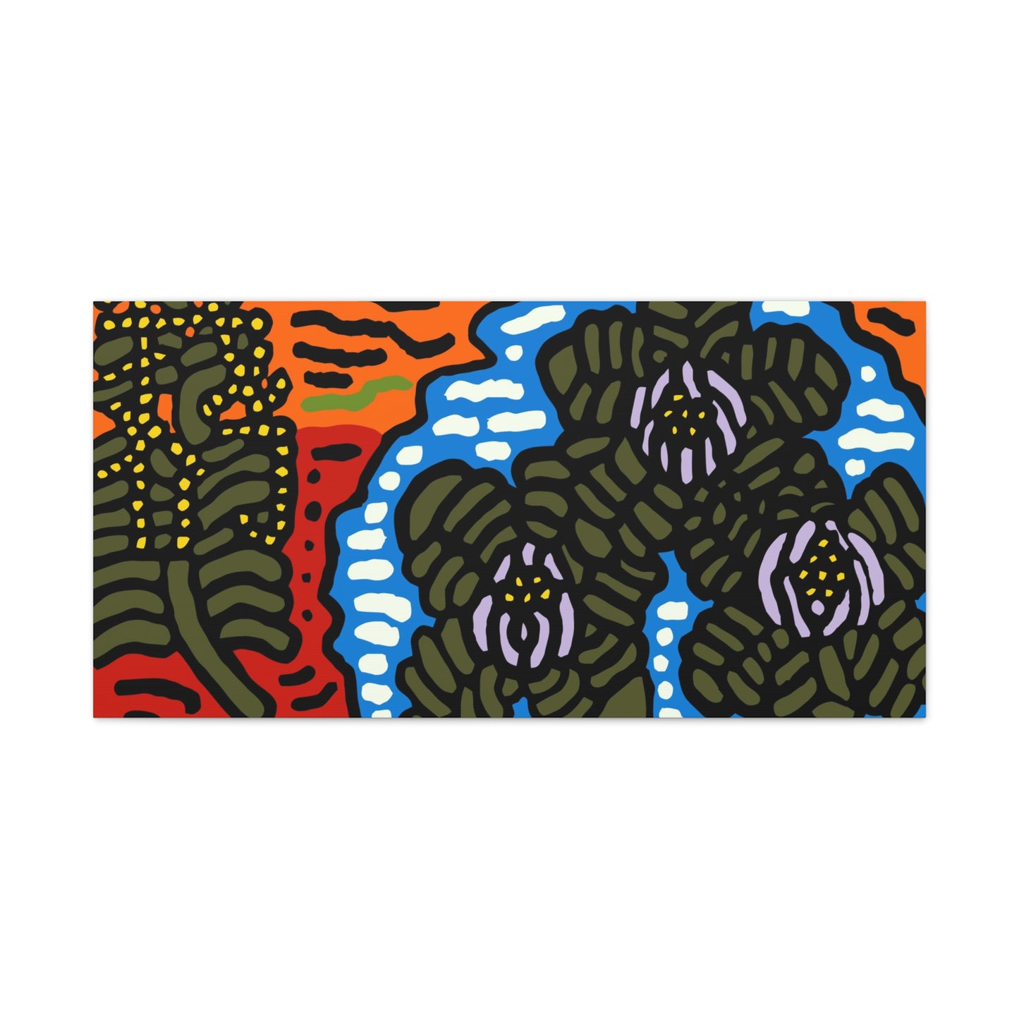 The Sri Lankan water lilies meets the Australian wattle Canvas (Large)