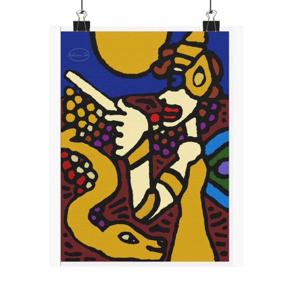 The golden snake being blessed by the fairy Matte Poster Vertical (Small)