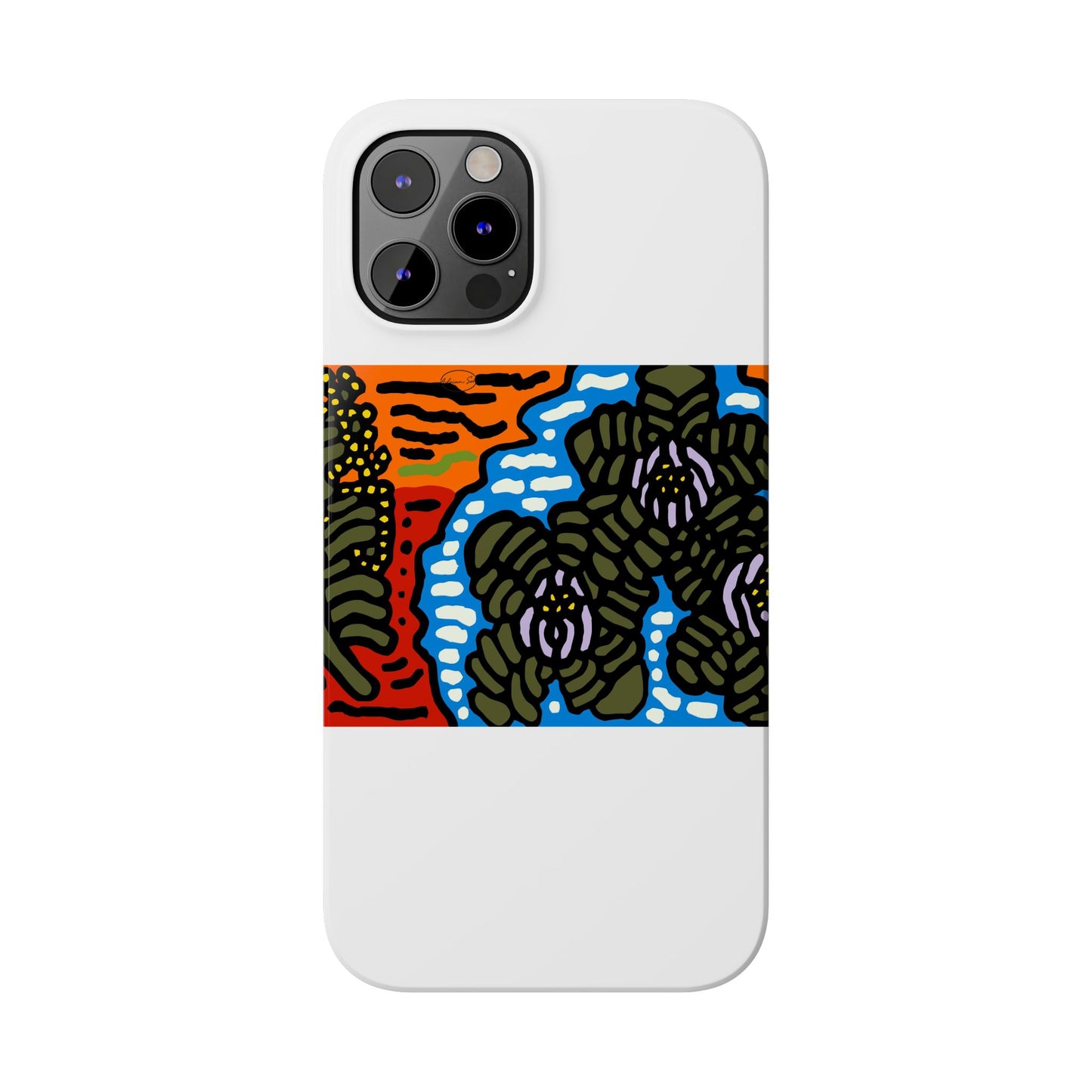 The Sri Lankan water lilies meets the Australian wattle Slim Phone Case