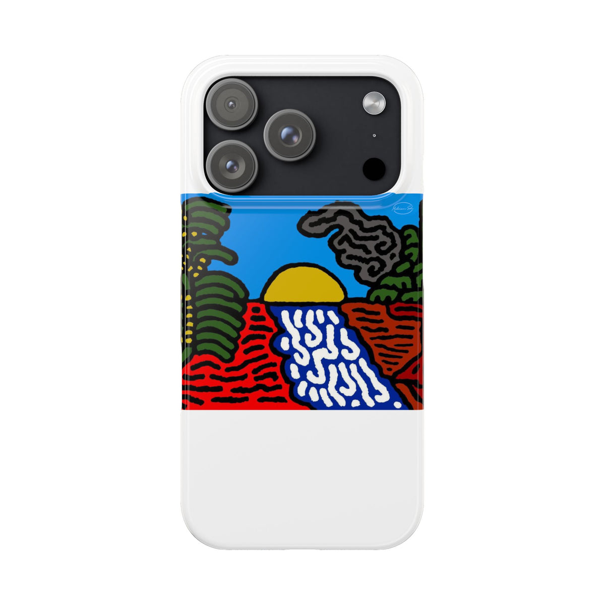 The river that joins the Australian wattle and Lebanese cedar tree in friendship Slim Phone Case