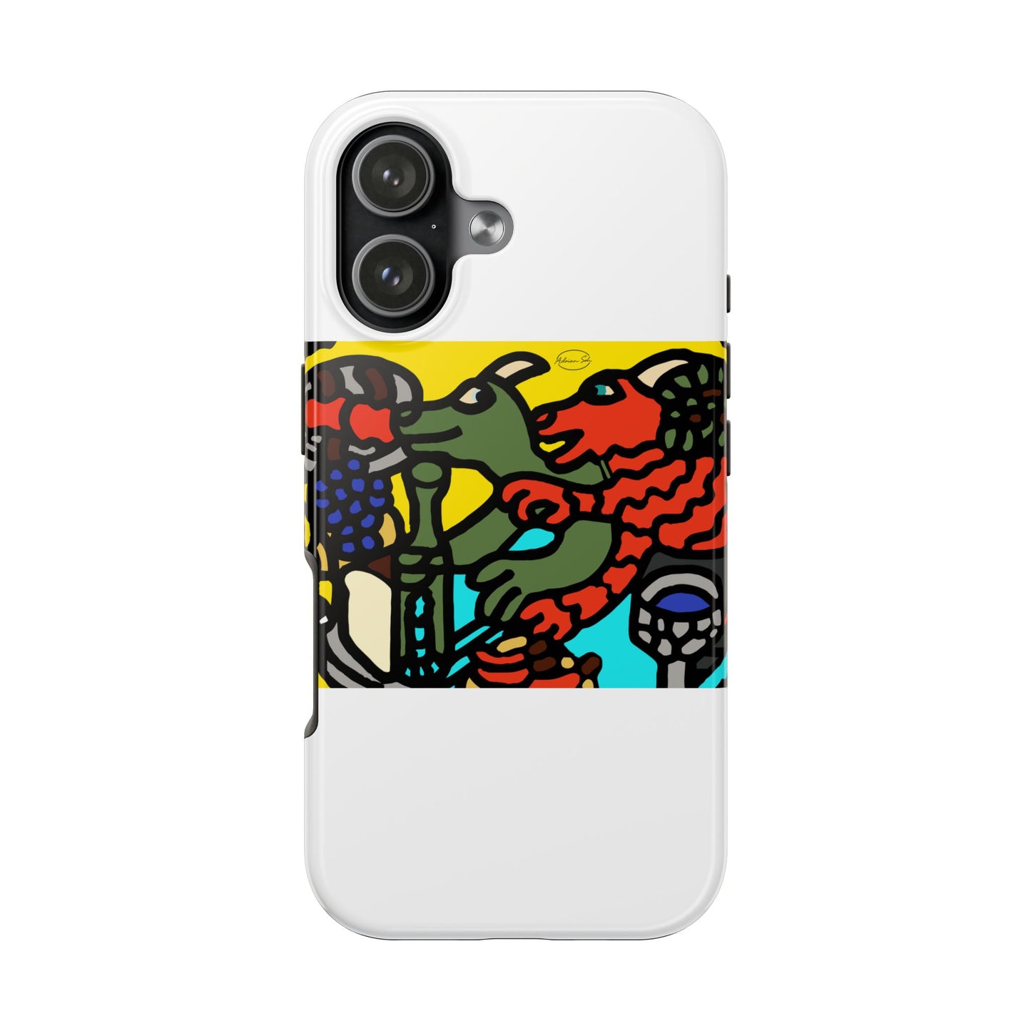 Two dragons enjoying a feast together Tough Phone Case