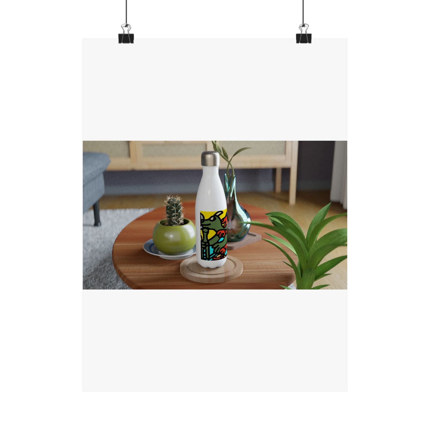 Two dragons enjoying a feast together Matte Poster Vertical (Small)