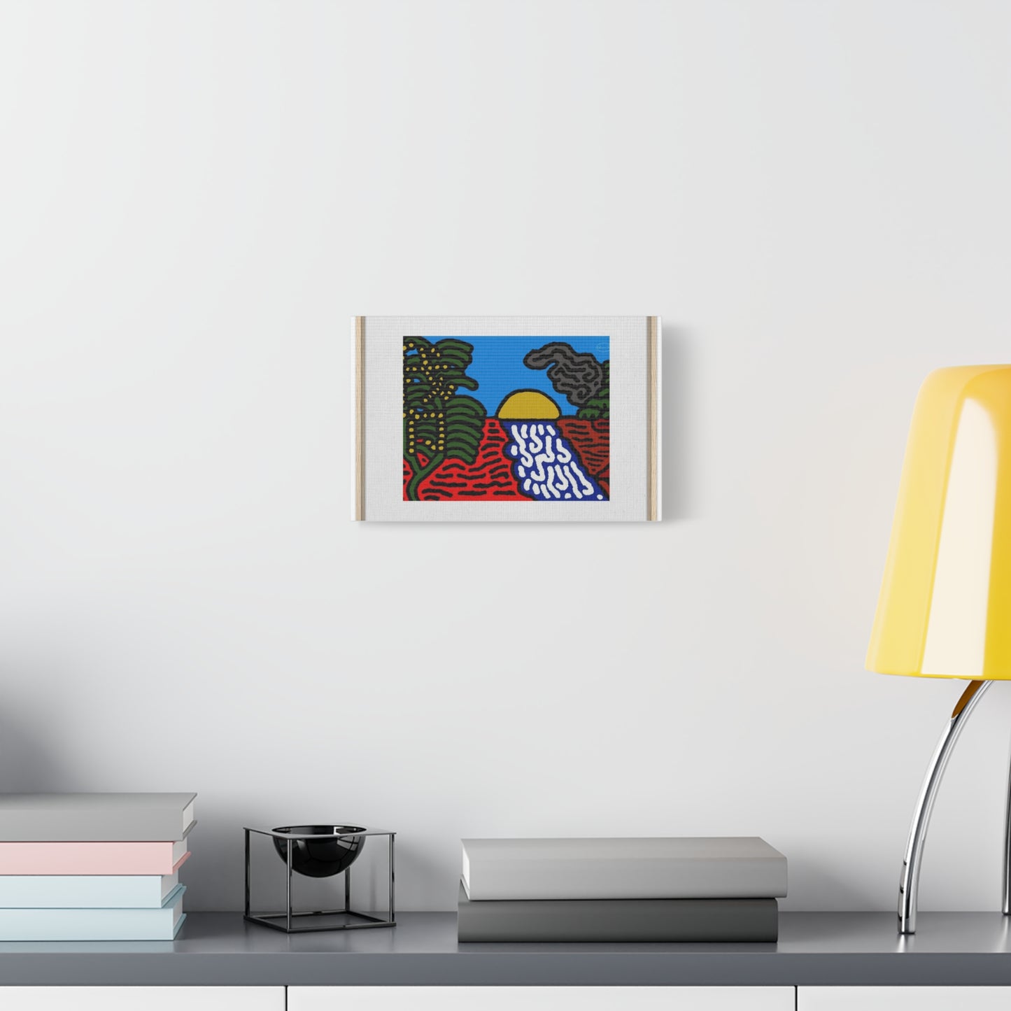 The river that joins the Australian wattle and Lebanese cedar tree in friendship Canvas (Small)