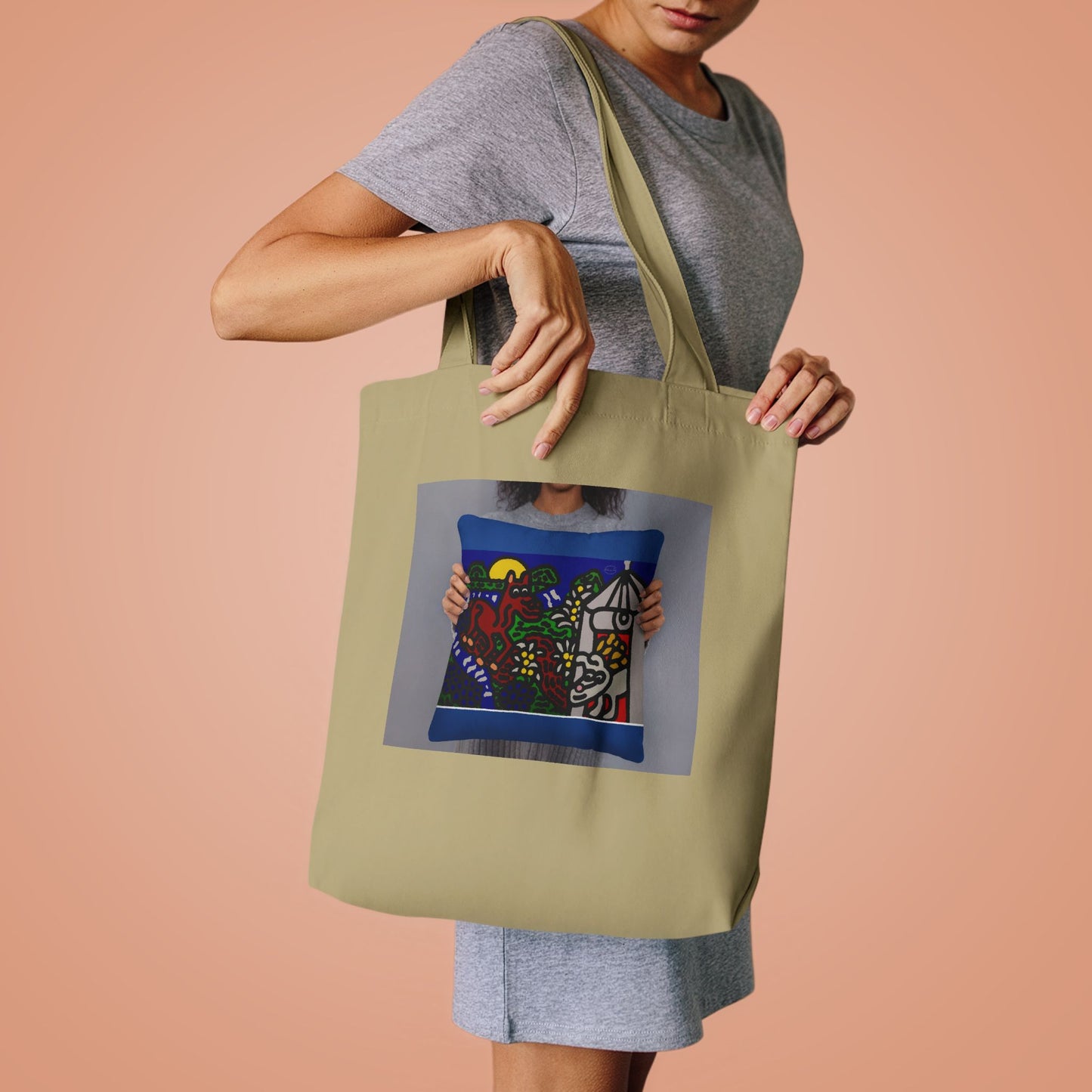 Bunny welcoming a friendly horse on his journey Classic Tote Bag