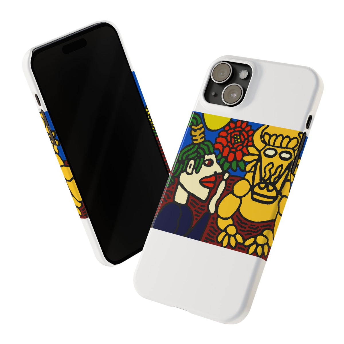 The warrior hailing the mighty golden dragon Slim Phone Case