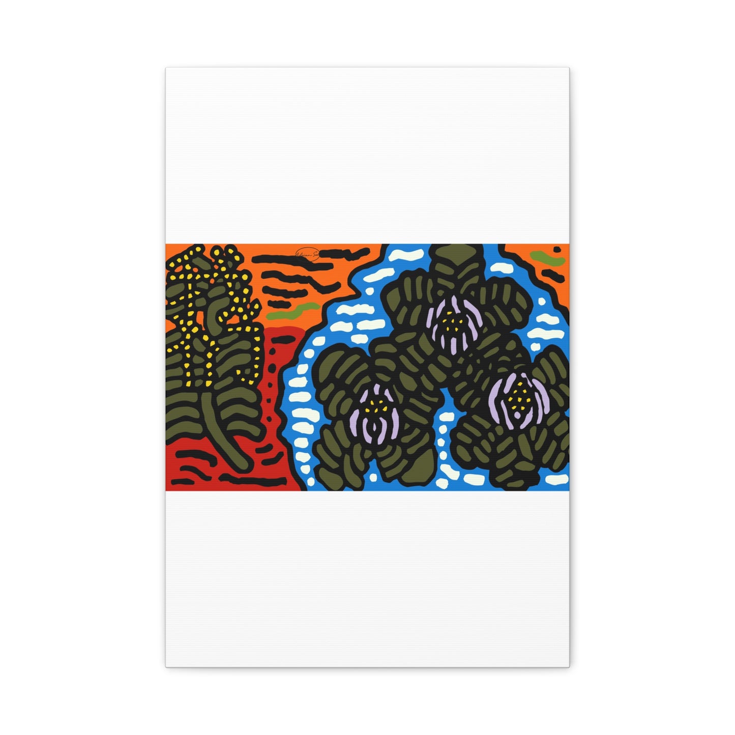 The Sri Lankan water lilies meets the Australian wattle Canvas (Small)