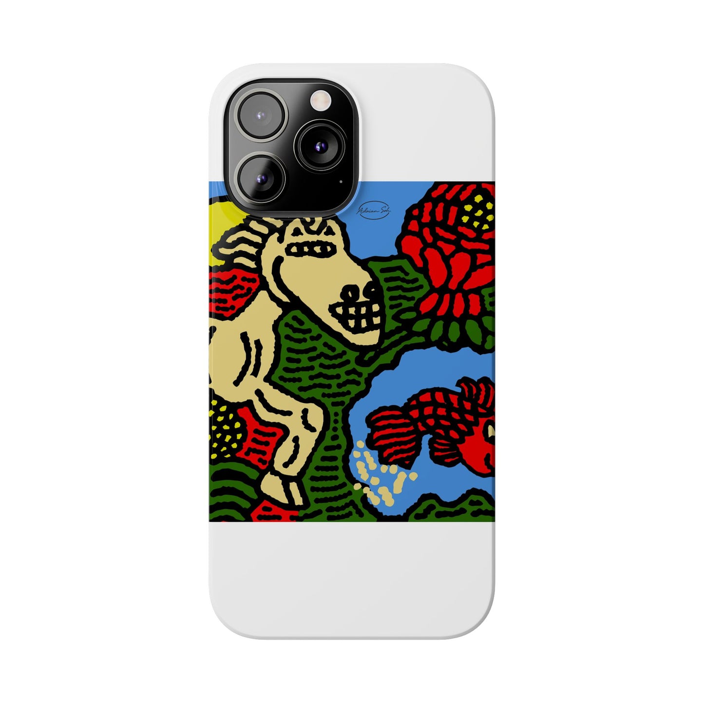 Galloping carefree through life Slim Phone Case