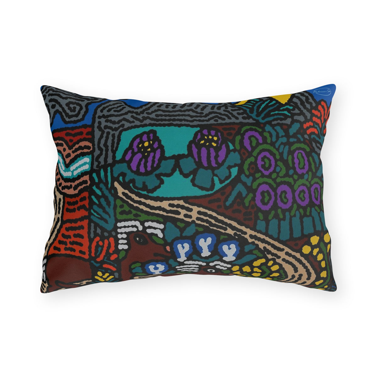 Road to a Sanctuary and Oasis — Outdoor Pillow