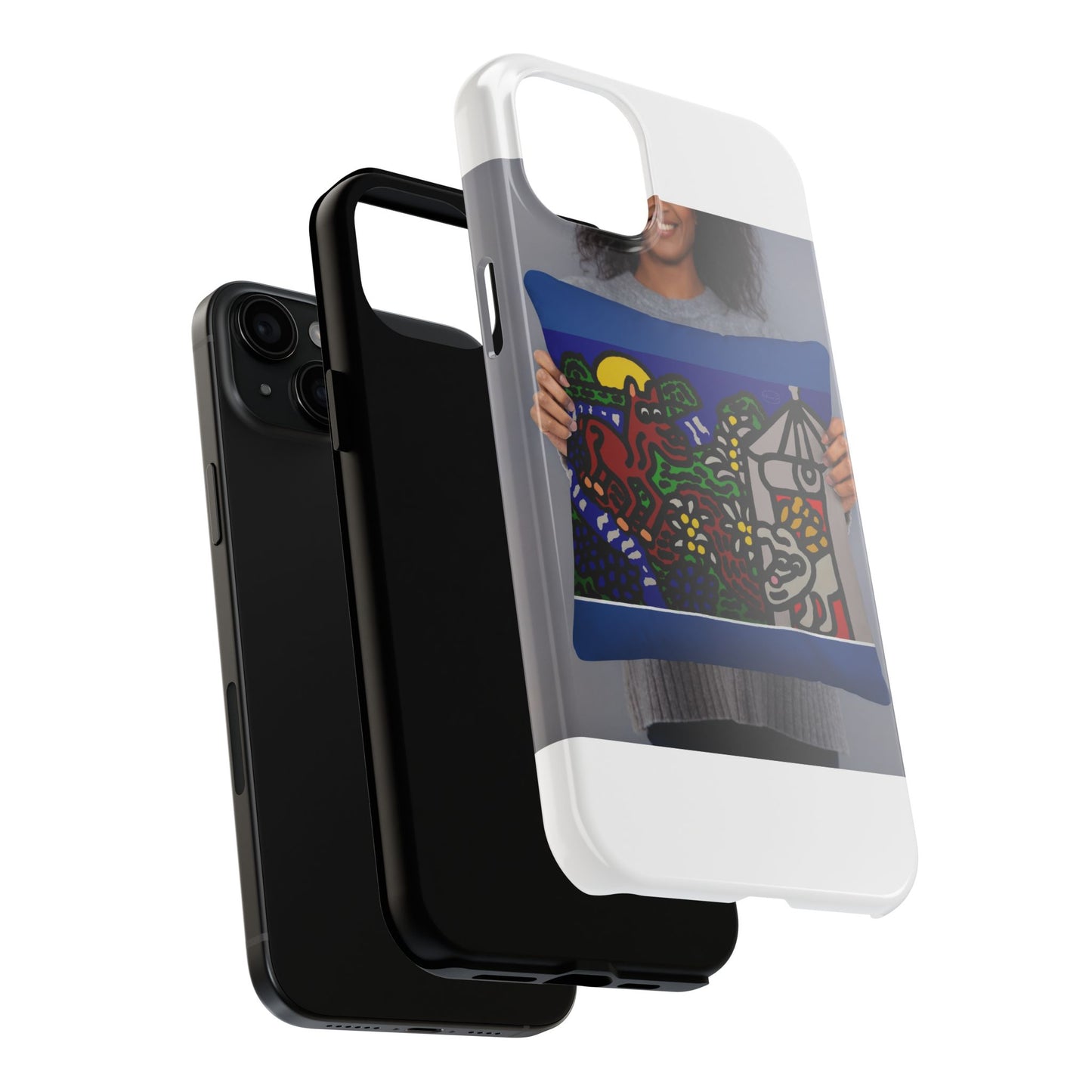 Bunny welcoming a friendly horse on his journey Tough Phone Case