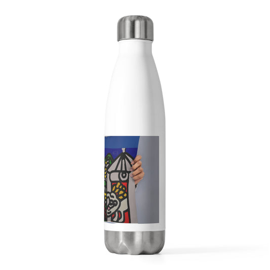 Bunny welcoming a friendly horse on his journey Stainless Steel Water Bottle