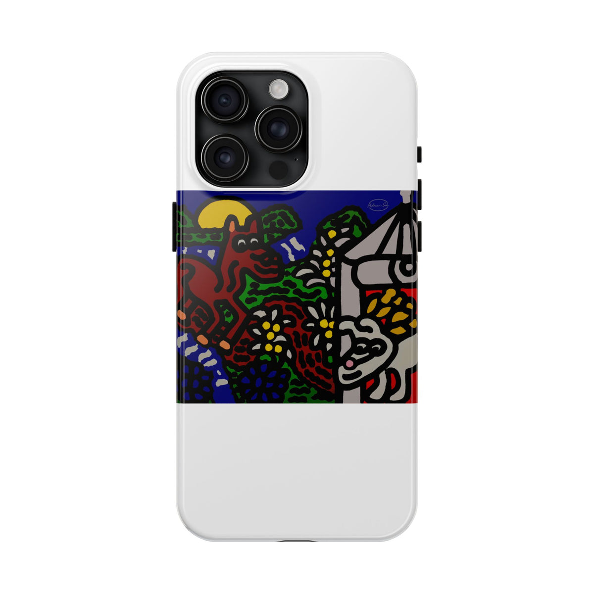 Bunny welcoming a friendly horse on his journey Tough Phone Case