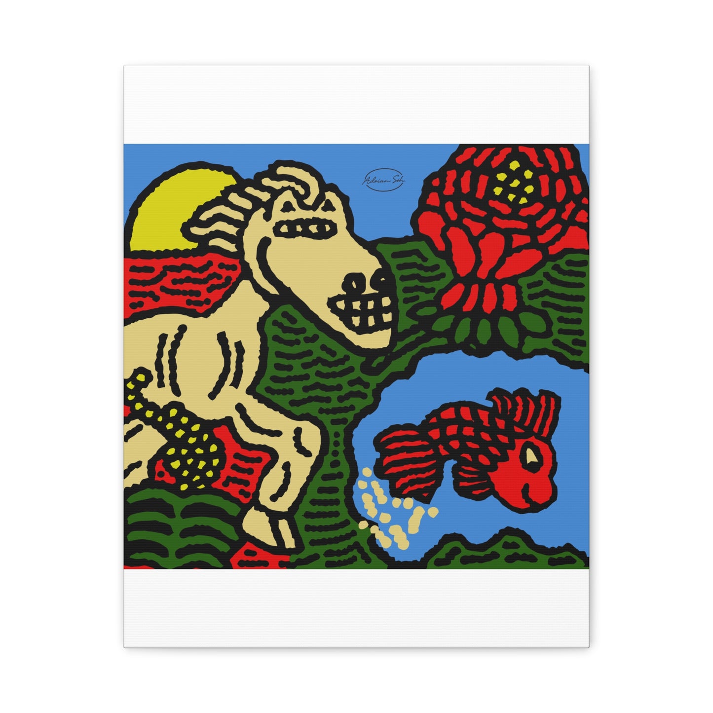 Galloping carefree through life Canvas (Large)