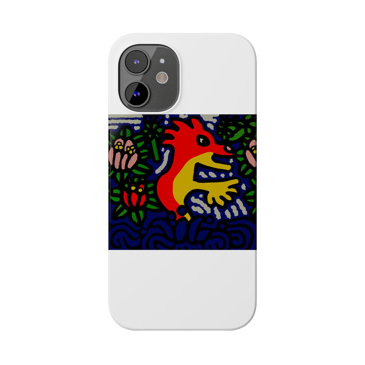 Breaking through the surface of a lotus pond Slim Phone Case