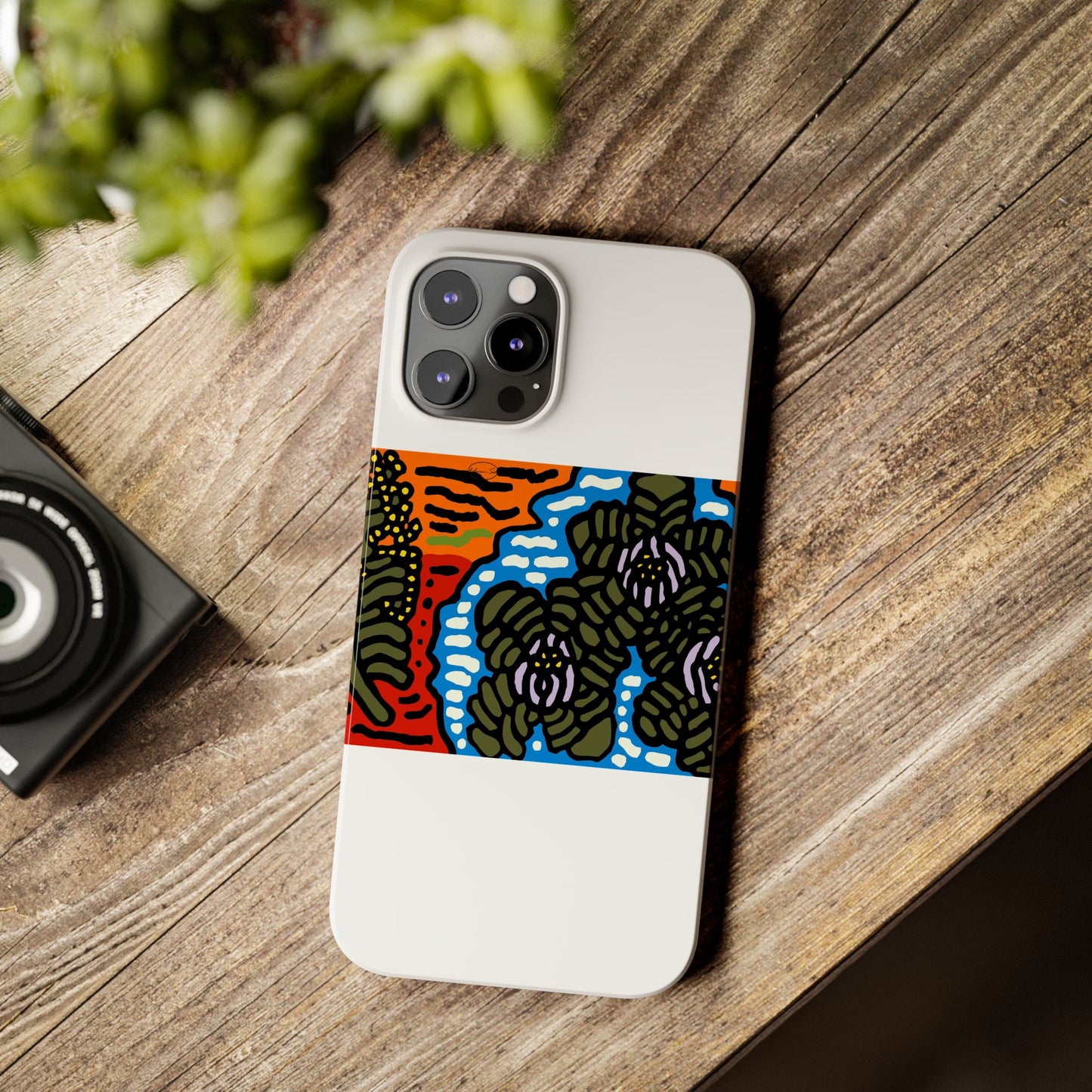 The Sri Lankan water lilies meets the Australian wattle Slim Phone Case
