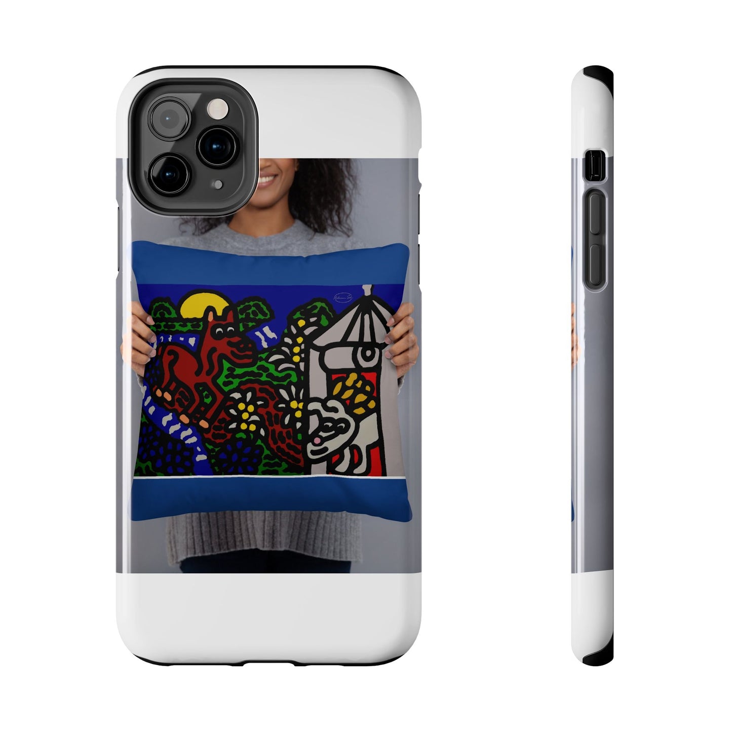 Bunny welcoming a friendly horse on his journey Tough Phone Case