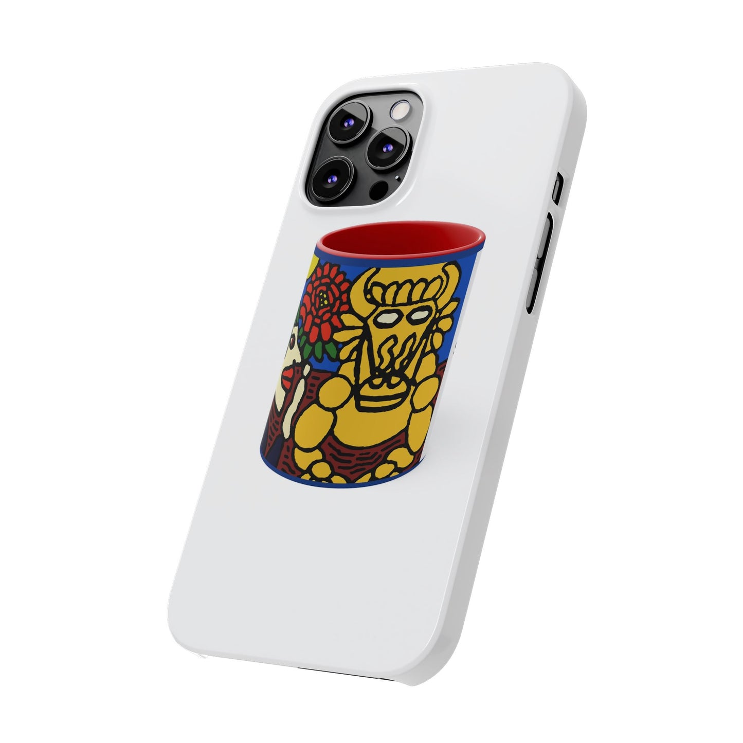 The warrior hailing the mighty golden dragon Slim Phone Case