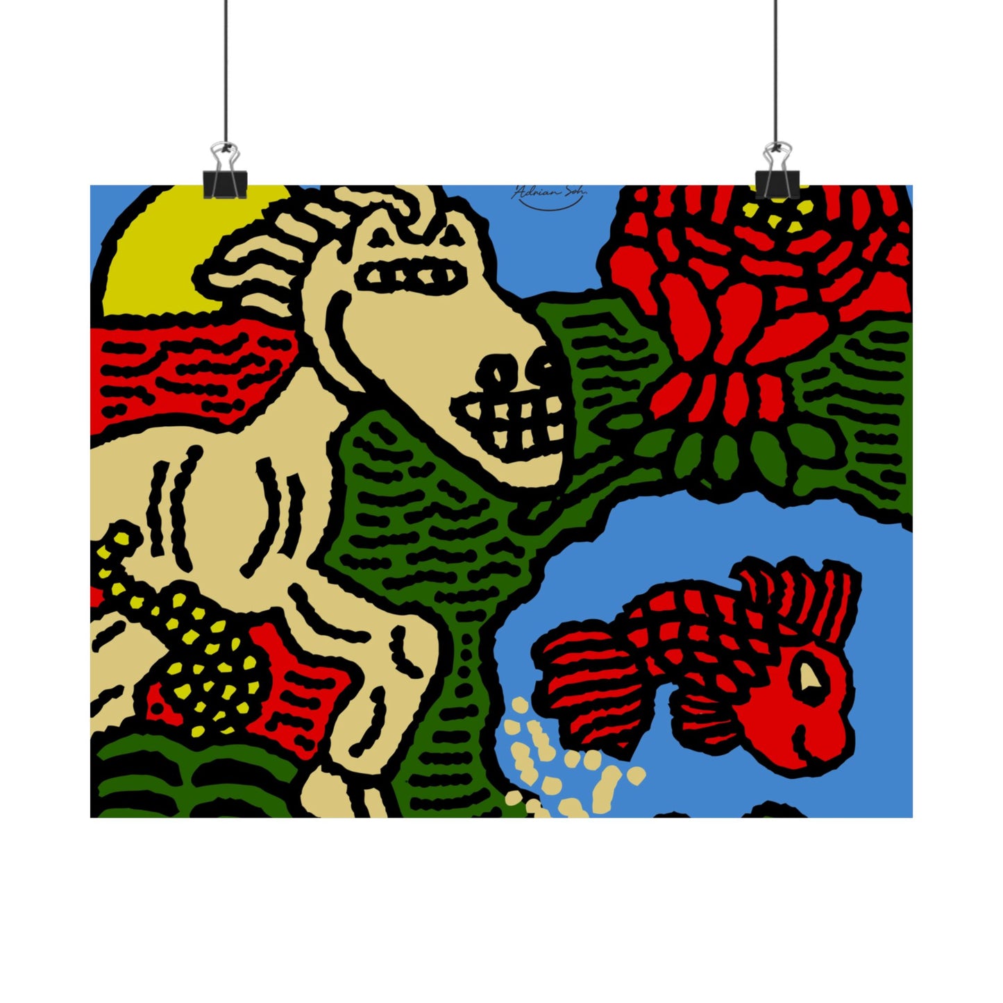 Galloping carefree through life Matte Poster Horizontal (Small)