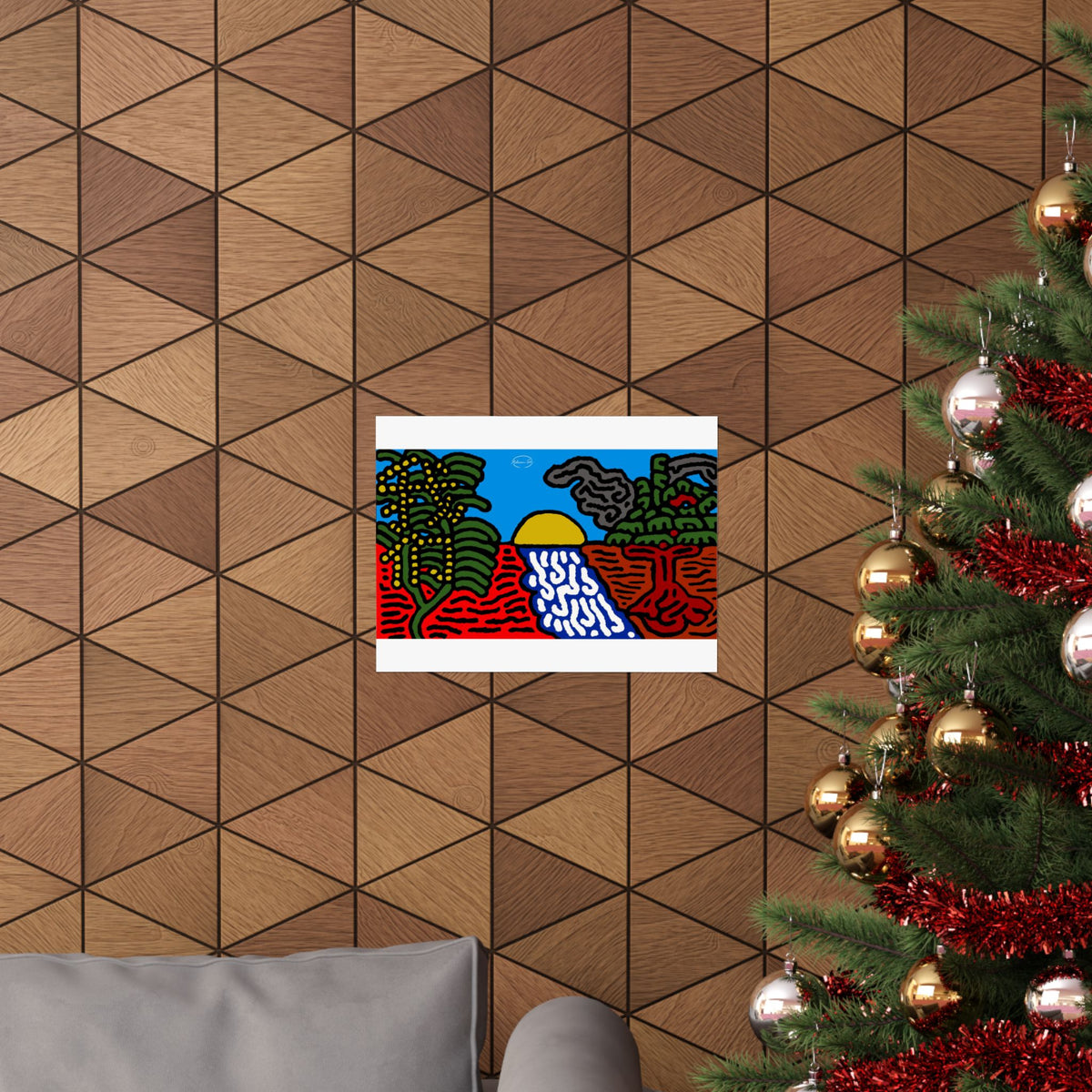 The river that joins the Australian wattle and Lebanese cedar tree in friendship Matte Poster Horizontal (Small)