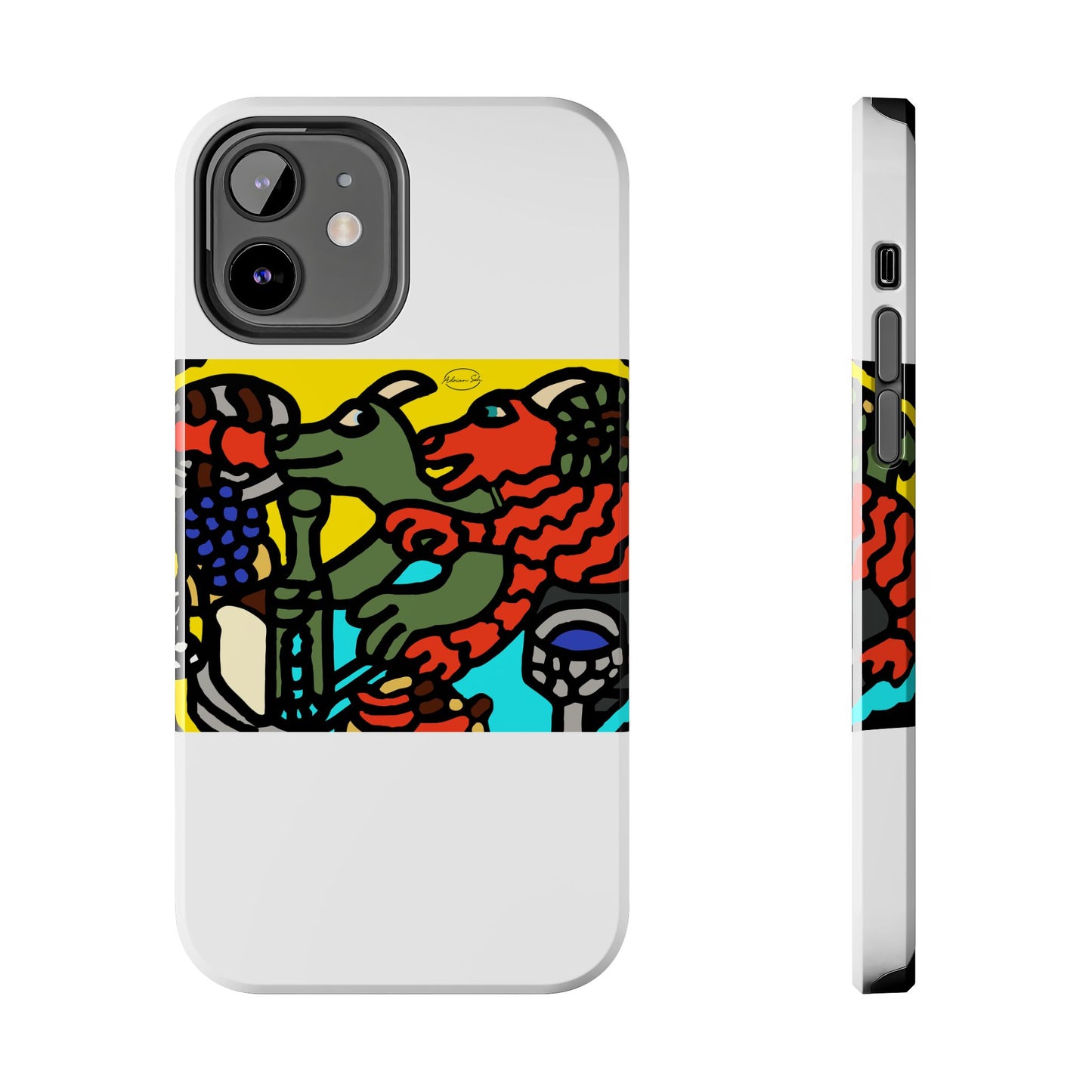 Two dragons enjoying a feast together Tough Phone Case