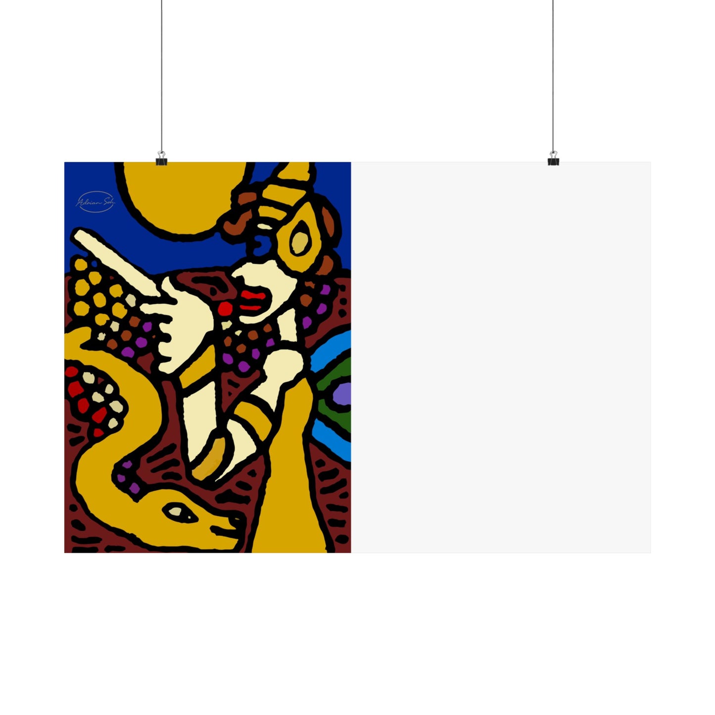 The golden snake being blessed by the fairy Matte Poster Horizontal (Large)
