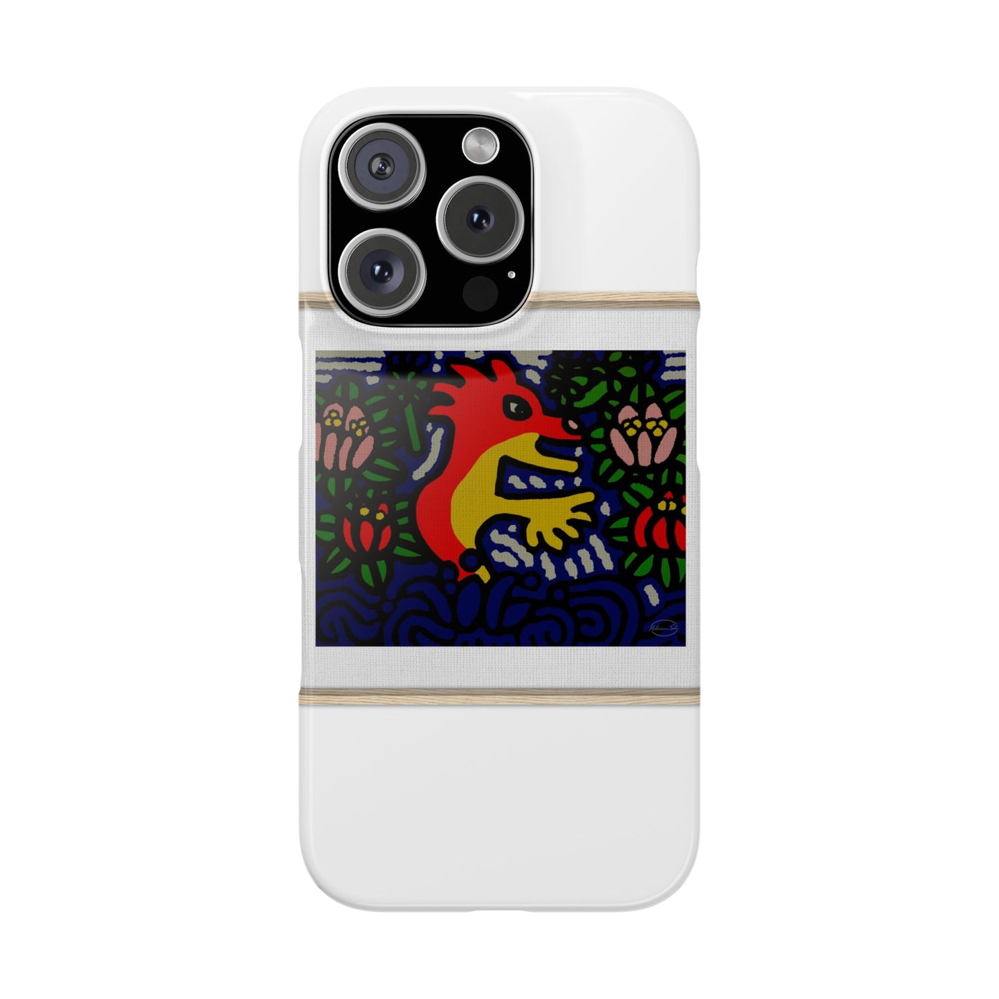Breaking through the surface of a lotus pond Slim Phone Case