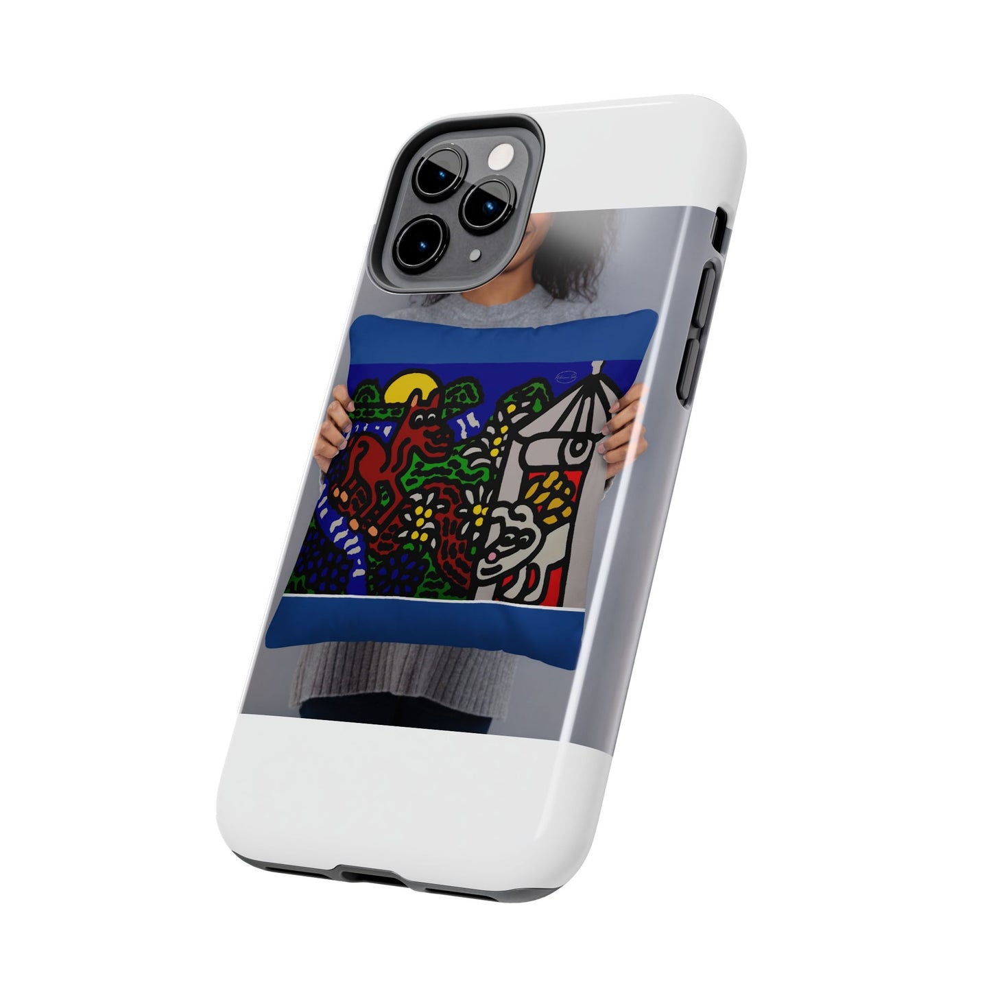 Bunny welcoming a friendly horse on his journey Tough Phone Case