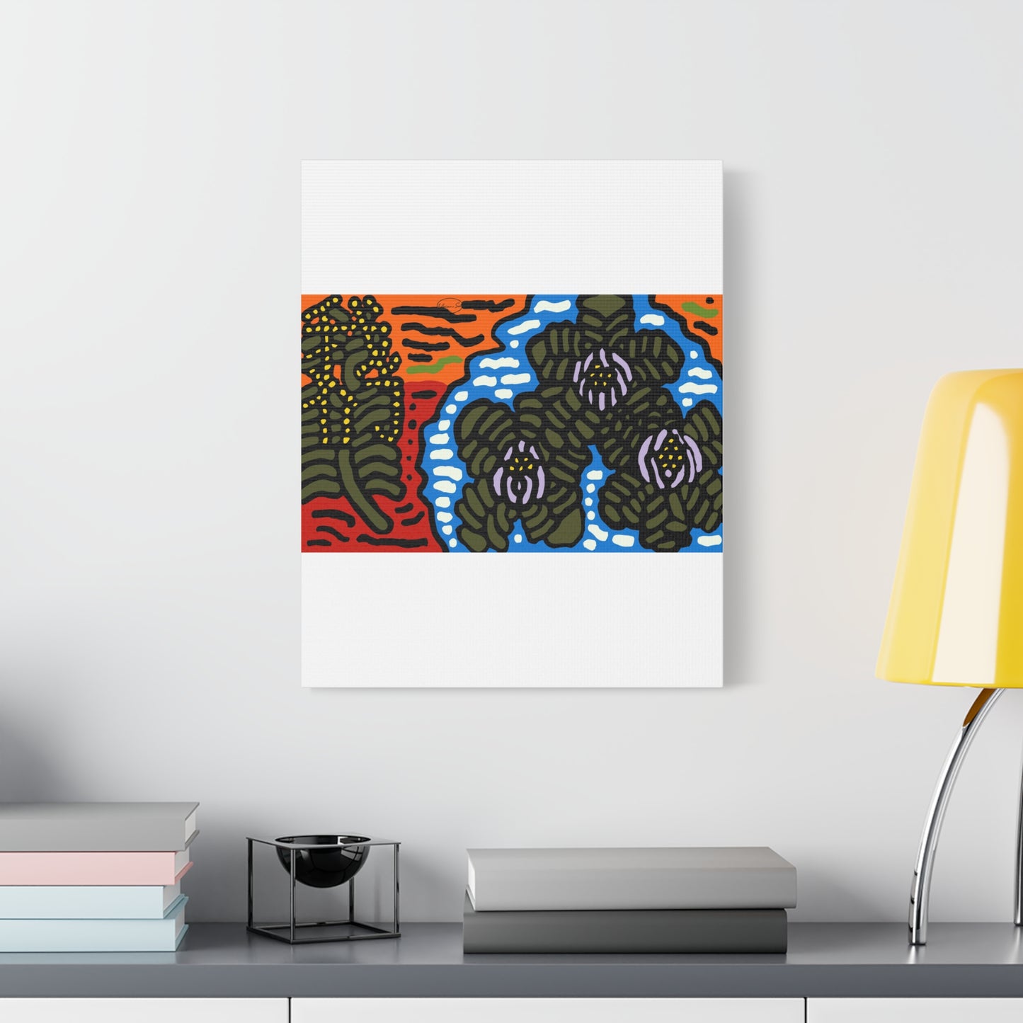 The Sri Lankan water lilies meets the Australian wattle Canvas (Large)