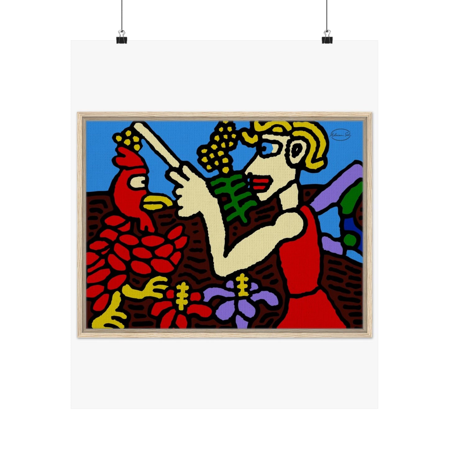 The hen gaining a blessing from a fairy Matte Poster Vertical (Large)