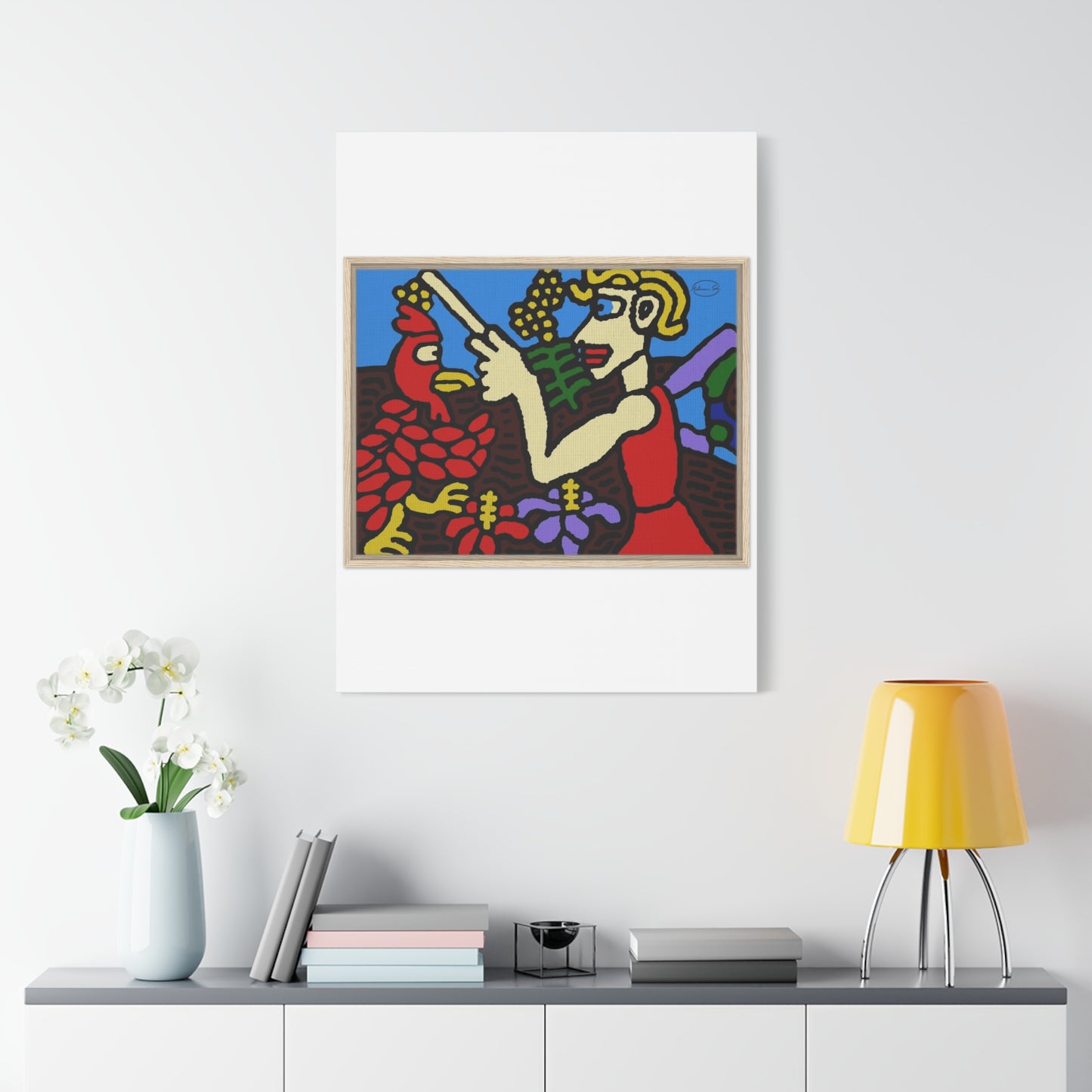 The hen gaining a blessing from a fairy Canvas (Large)