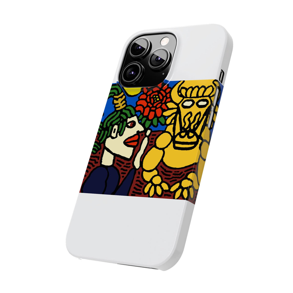 The warrior hailing the mighty golden dragon Slim Phone Case
