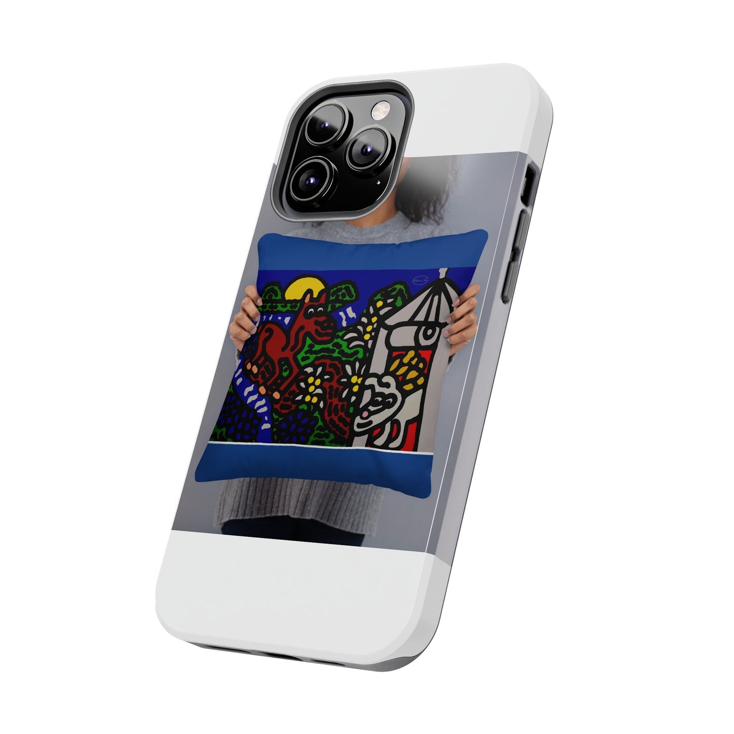 Bunny welcoming a friendly horse on his journey Tough Phone Case