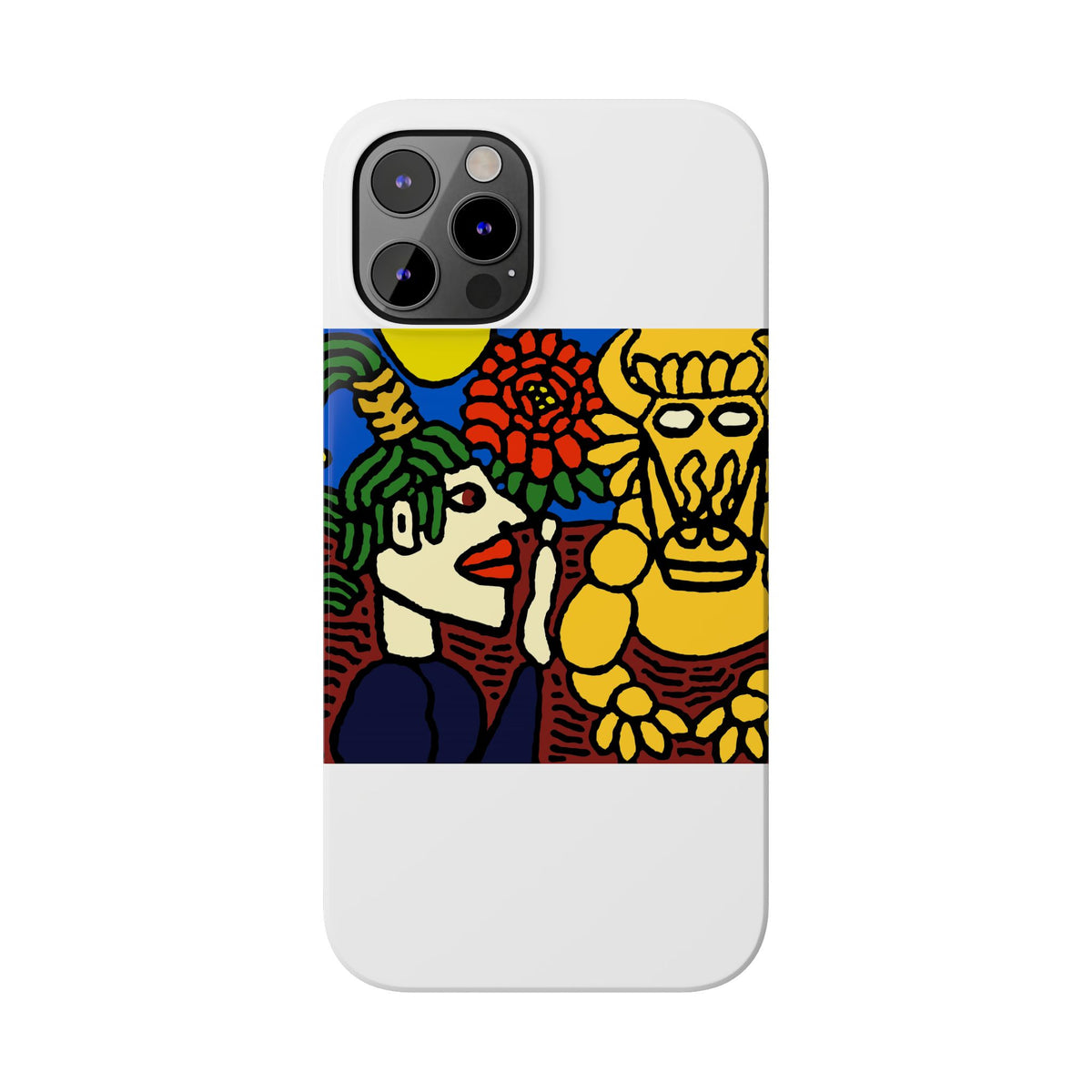 The warrior hailing the mighty golden dragon Slim Phone Case