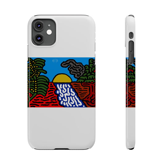 The river that joins the Australian wattle and Lebanese cedar tree in friendship Slim Phone Case