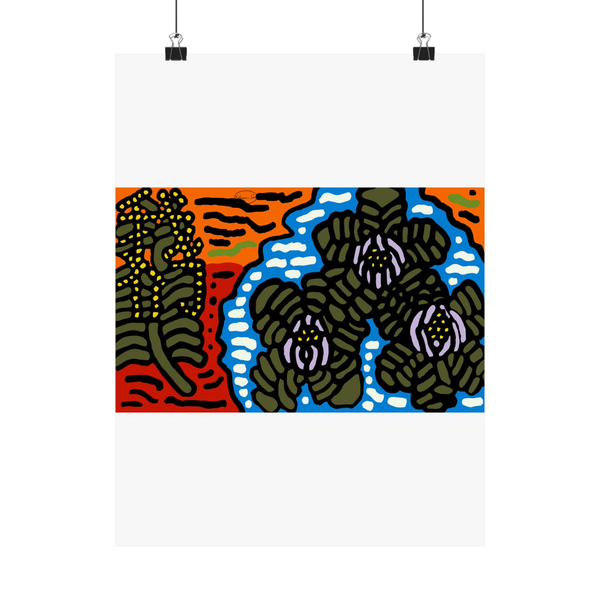 The Sri Lankan water lilies meets the Australian wattle Matte Poster Vertical (Large)