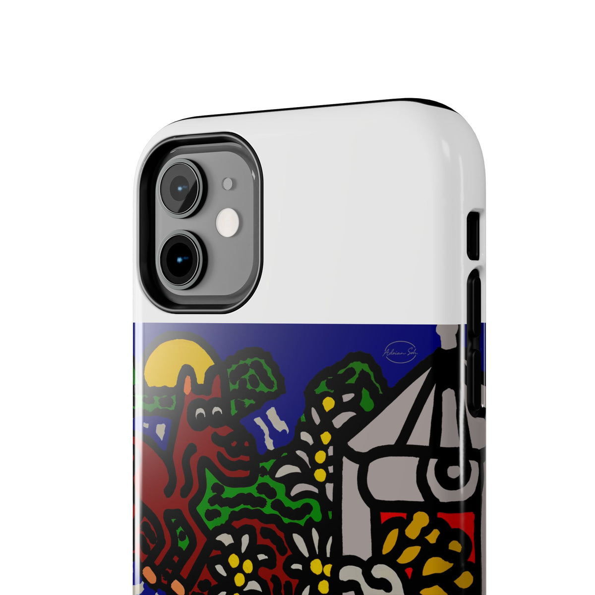 Bunny welcoming a friendly horse on his journey Tough Phone Case