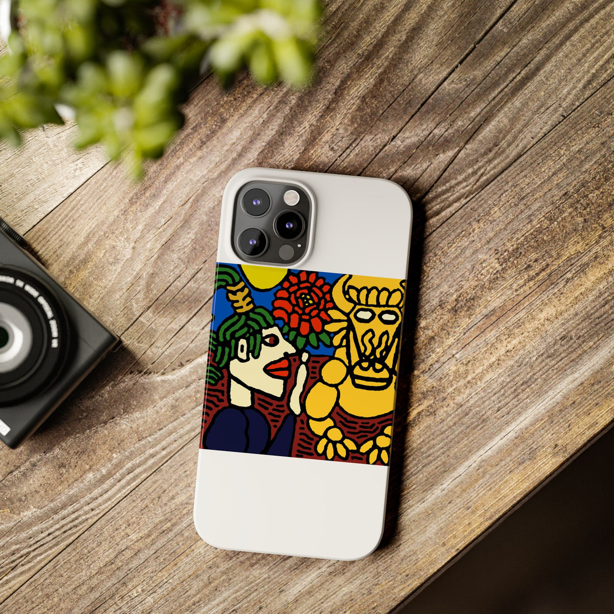 The warrior hailing the mighty golden dragon Slim Phone Case