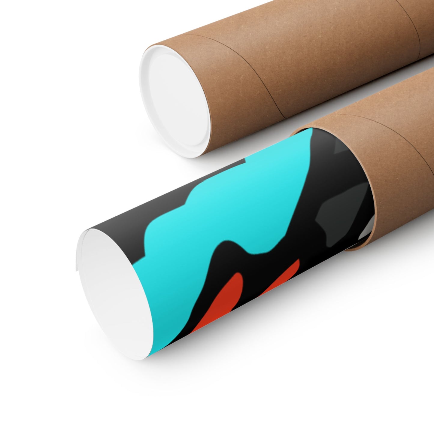 Two dragons enjoying a feast together Matte Poster Horizontal (Large)