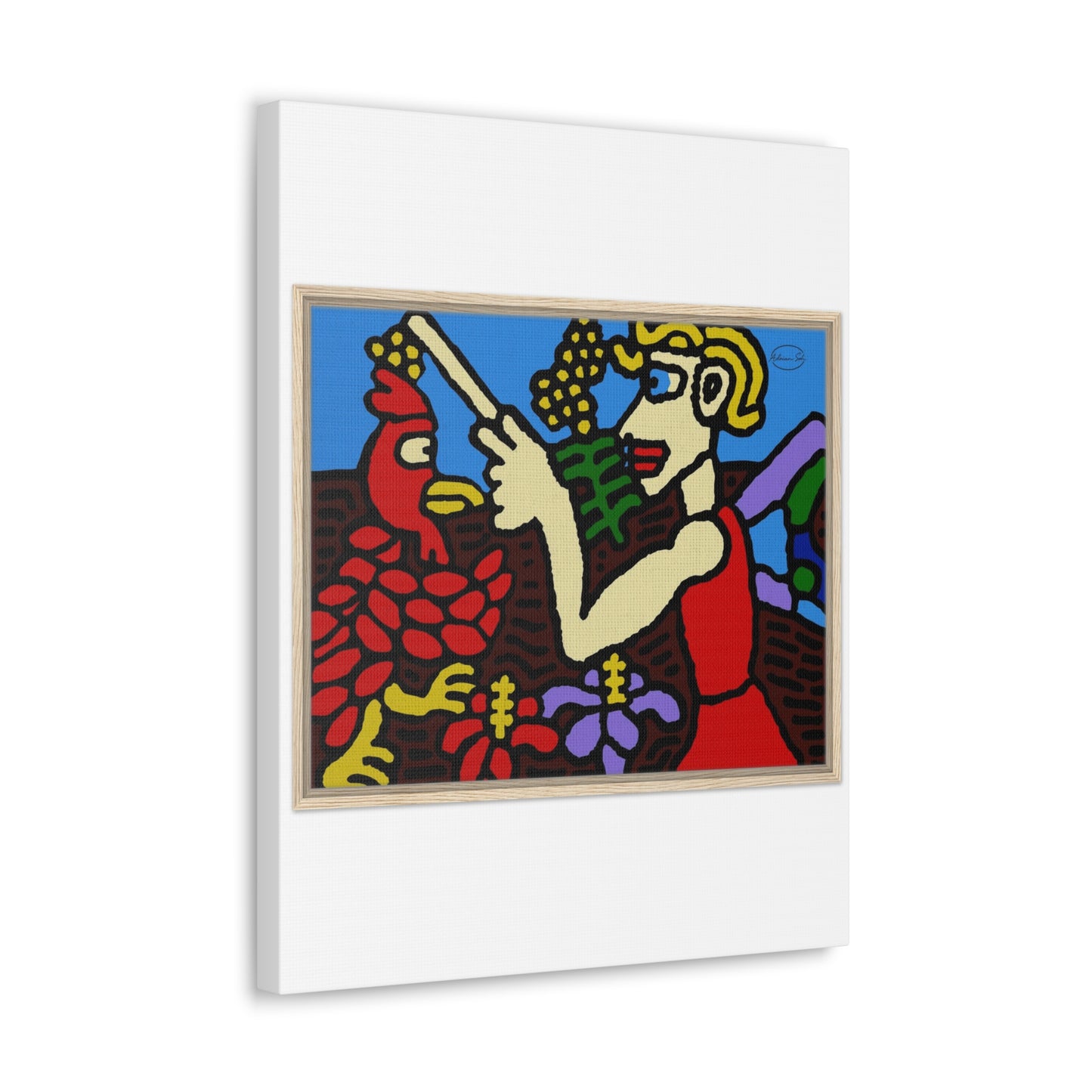 The hen gaining a blessing from a fairy Canvas (Large)