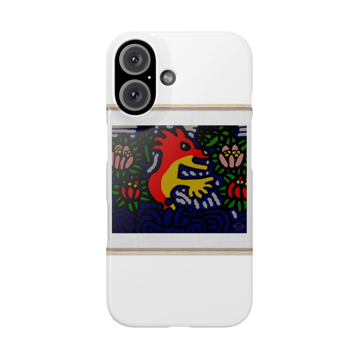 Breaking through the surface of a lotus pond Slim Phone Case