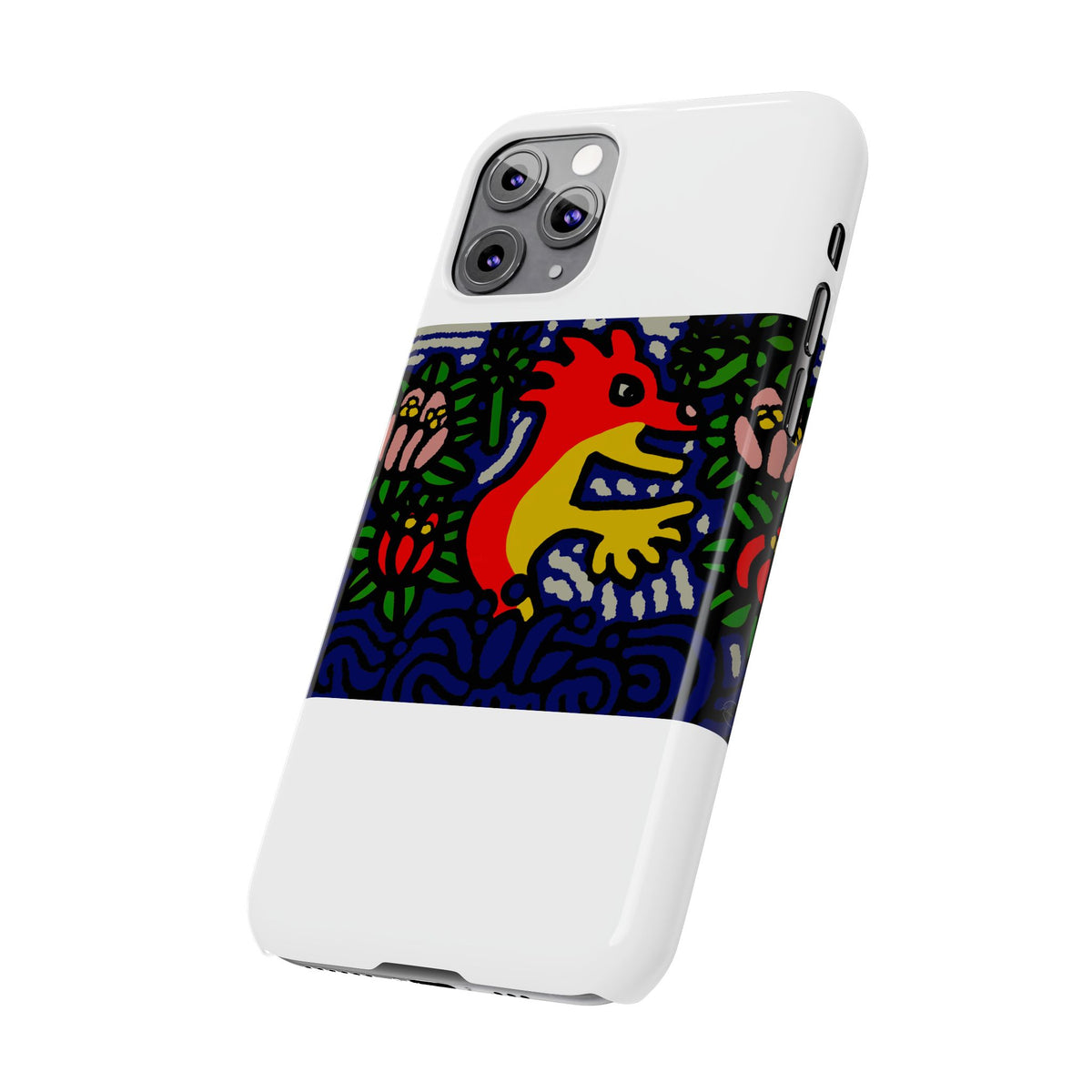 Breaking through the surface of a lotus pond Slim Phone Case