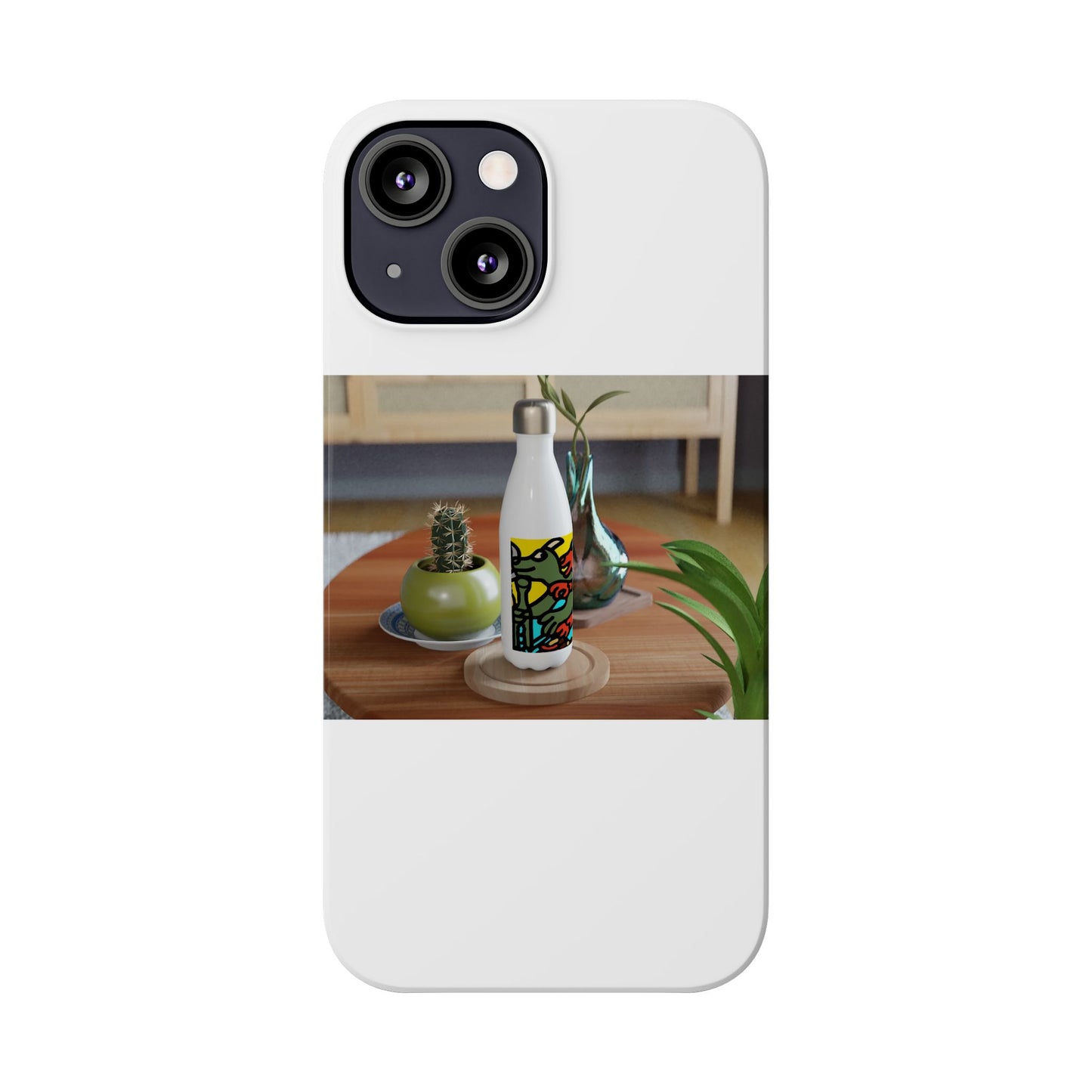 Two dragons enjoying a feast together Slim Phone Case