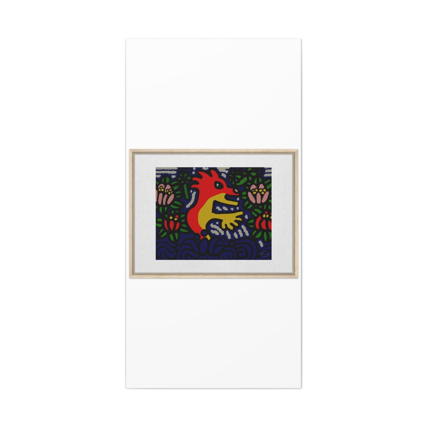 Breaking through the surface of a lotus pond Canvas (Large)