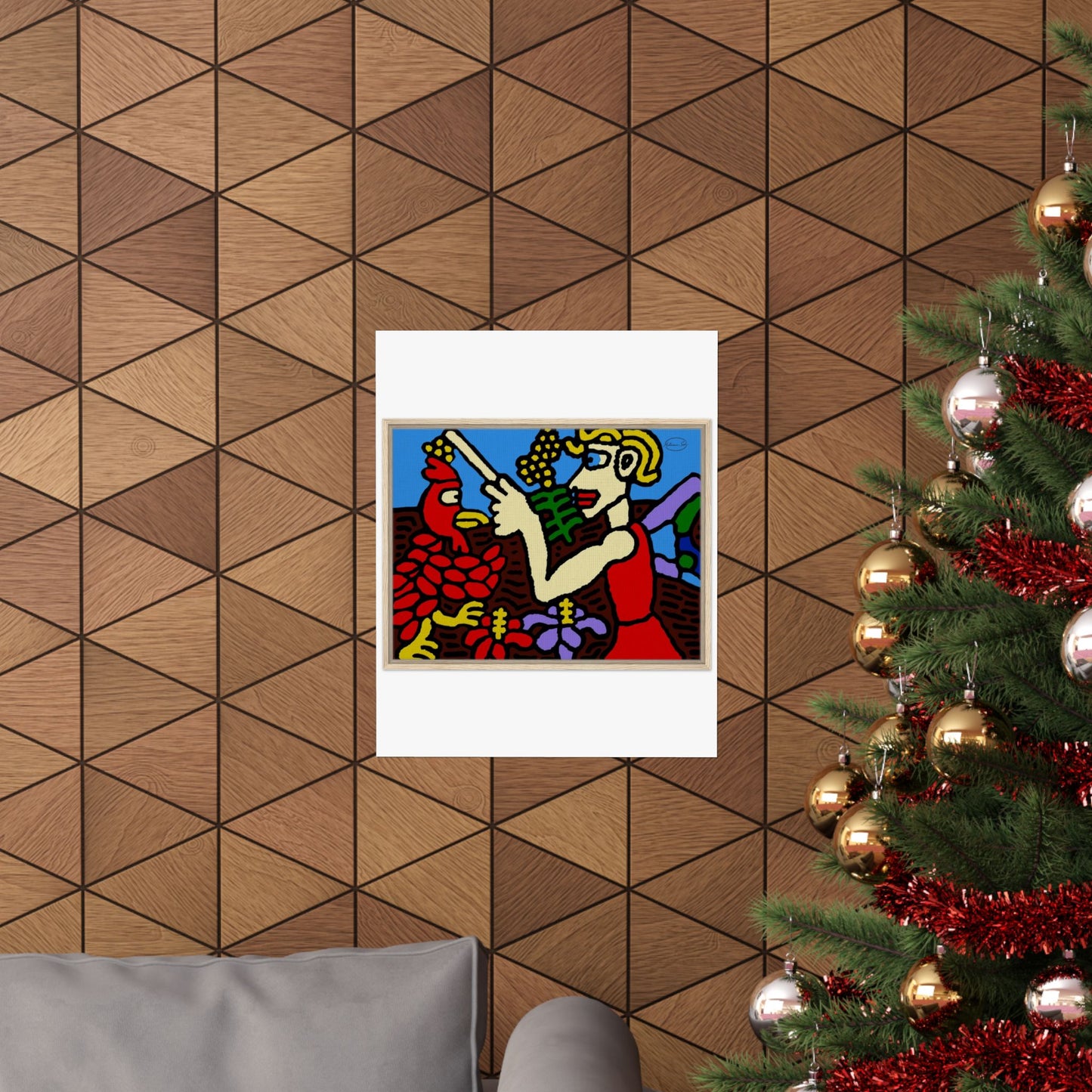 The hen gaining a blessing from a fairy Matte Poster Vertical (Small)