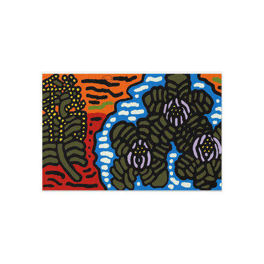 The Sri Lankan Water Lilies Meets The Australian Wattle — Outdoor Rug